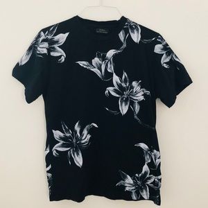 Zara Men’s Floral Screen Printed T-Shirt